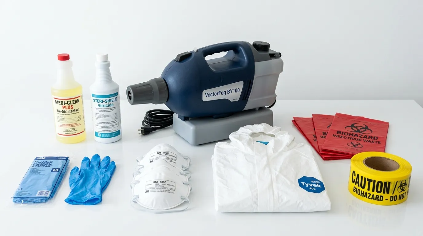 Professional biohazard remediation crew working in Southbridge